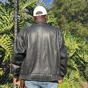 Men's Luxury Black Leather Jacket Coat